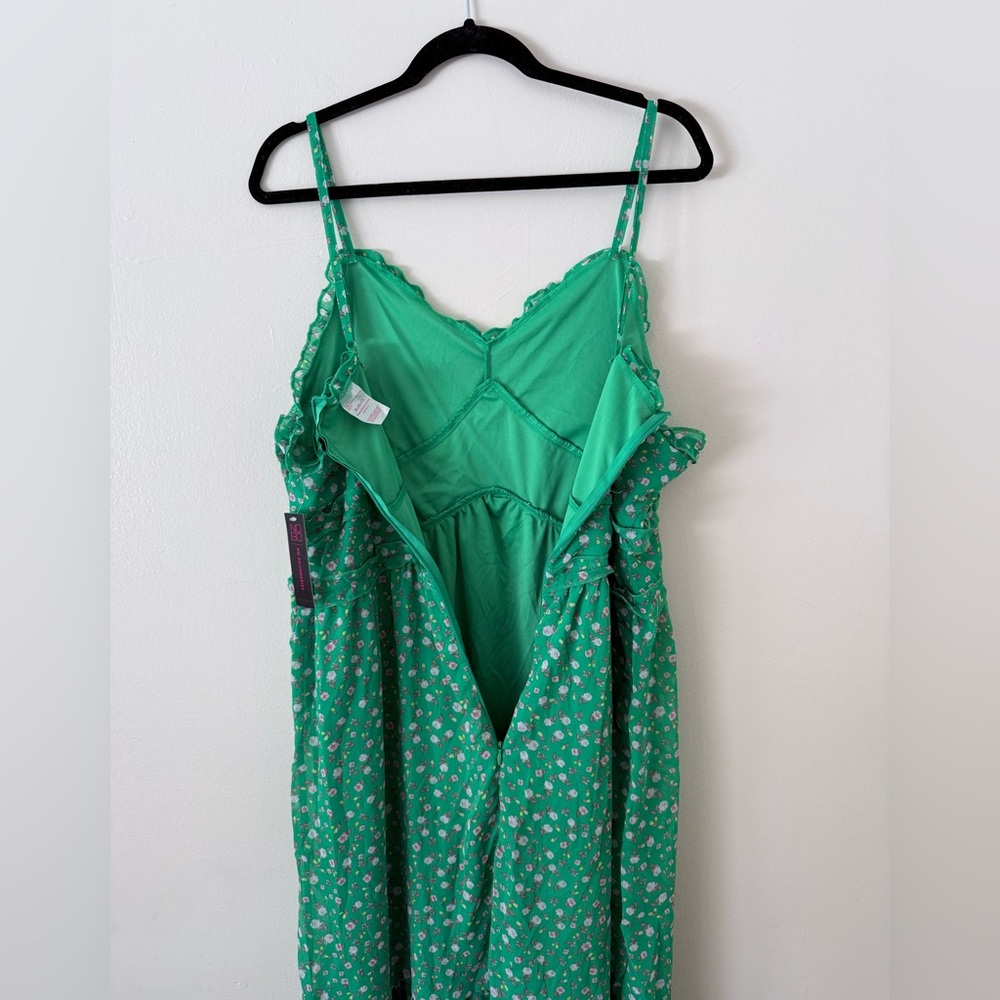 NWT Green Ditsy Floral Ruffle Midi Dress Size XL (15-17 Juniors) Spring - Picture 6 of 11